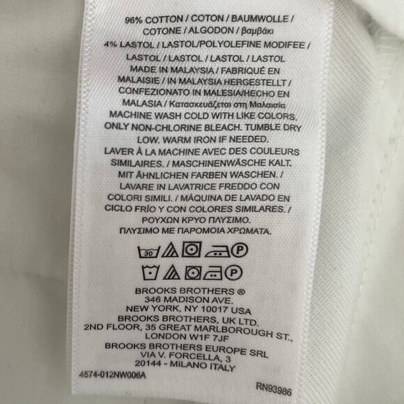 Brooks Brothers Advantage Chino Stretch 4 Pocket Mid Rise Pants White Sz 6 NWOT - Picture 11 of 11